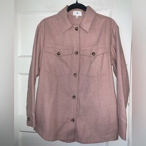 BP‎ light soft pink button up oversized shirt jacket size XXS